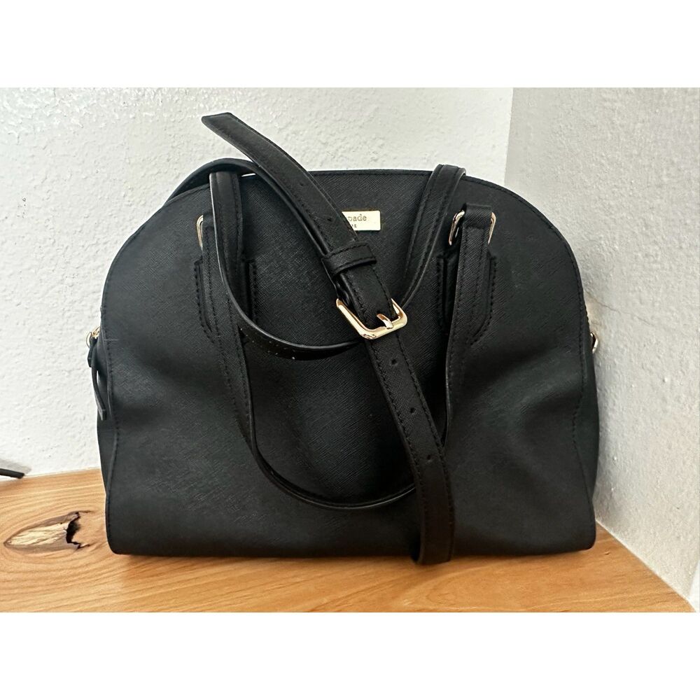 Kate Spade Laurel Way Leather Reiley Black Satchel EUC